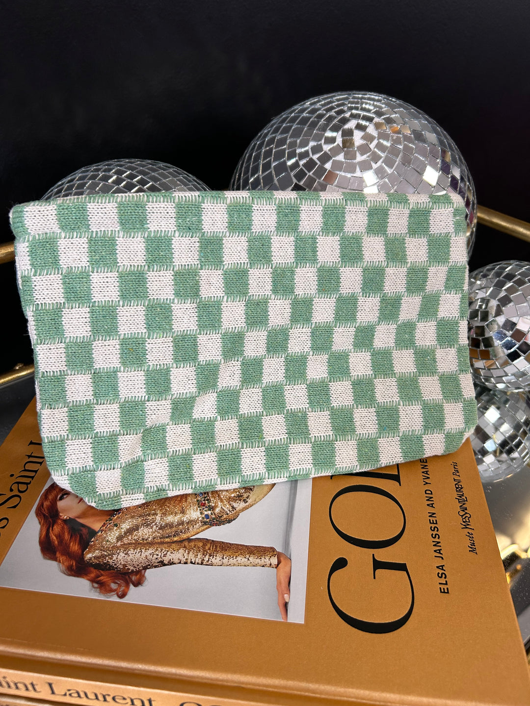 Checkered Cosmetic Pouch