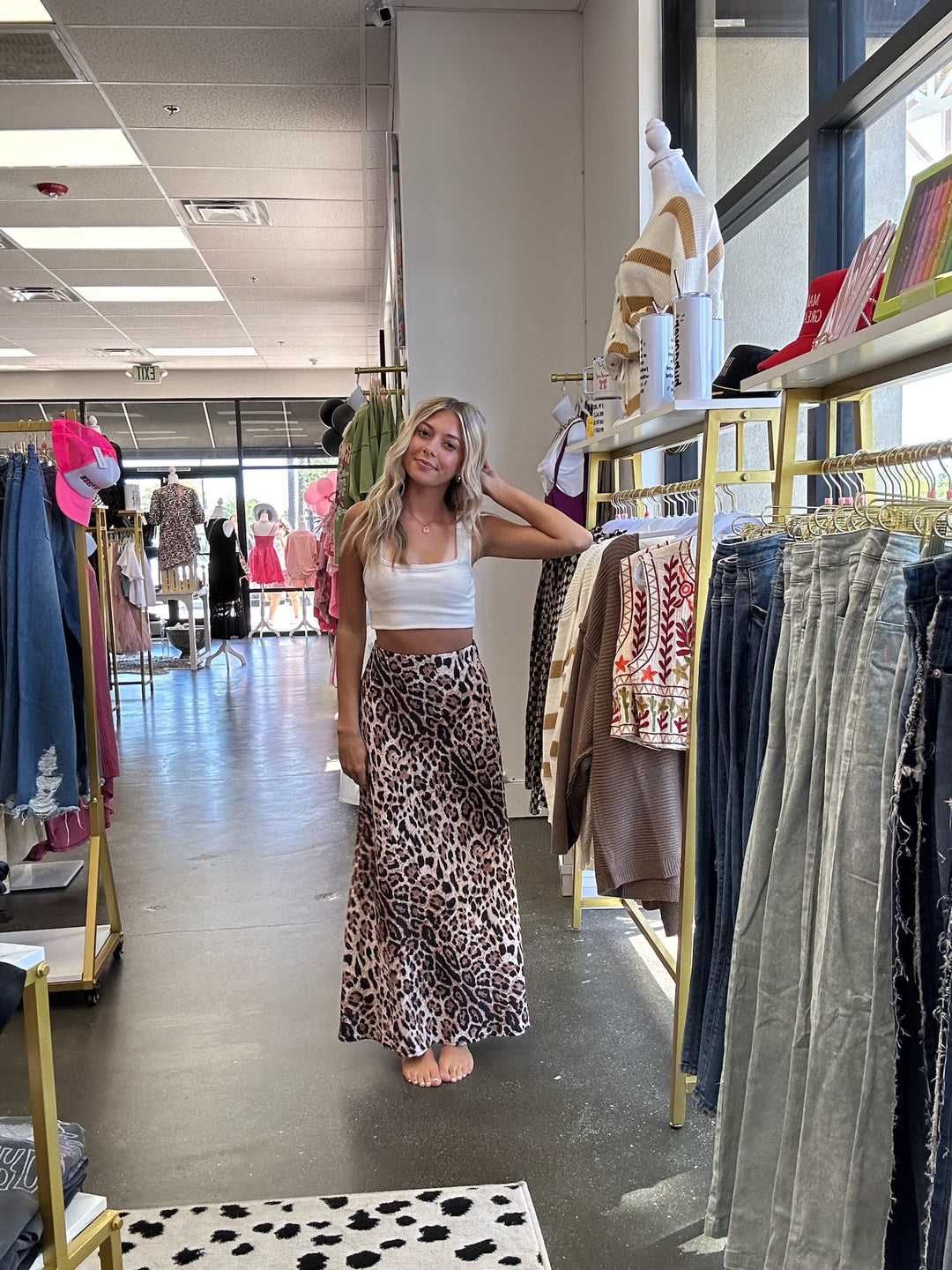 Leopard Print Maxi Skirt