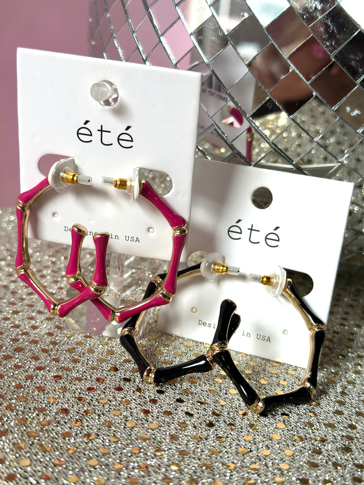 Bamboo Hexagon Earrings