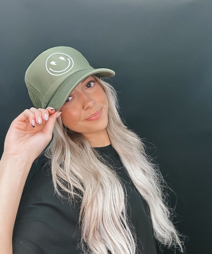 Lightning Happy Face Trucker Hat