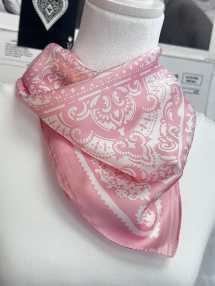Paisley Pink Silky Scarf