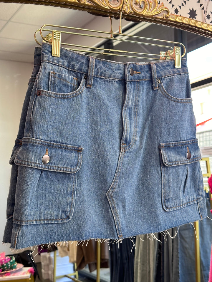 The Jane Cargo Denim Skirt