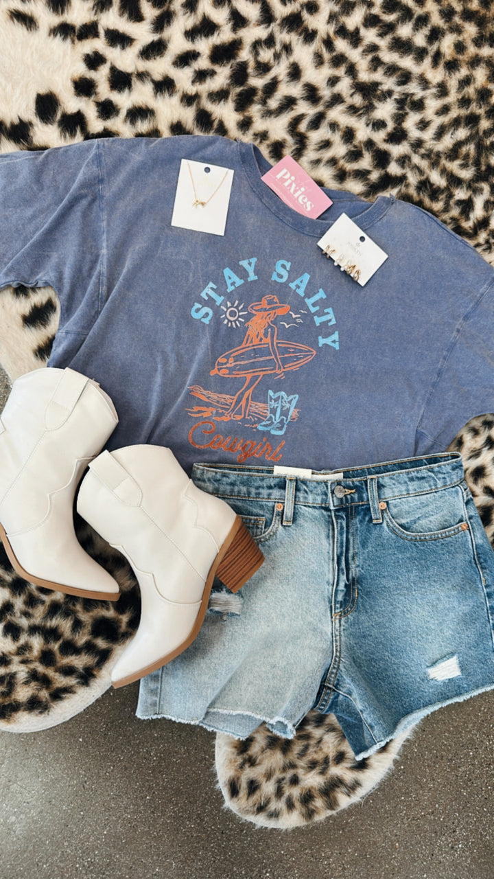Stay Salty Crop Graphic Tee