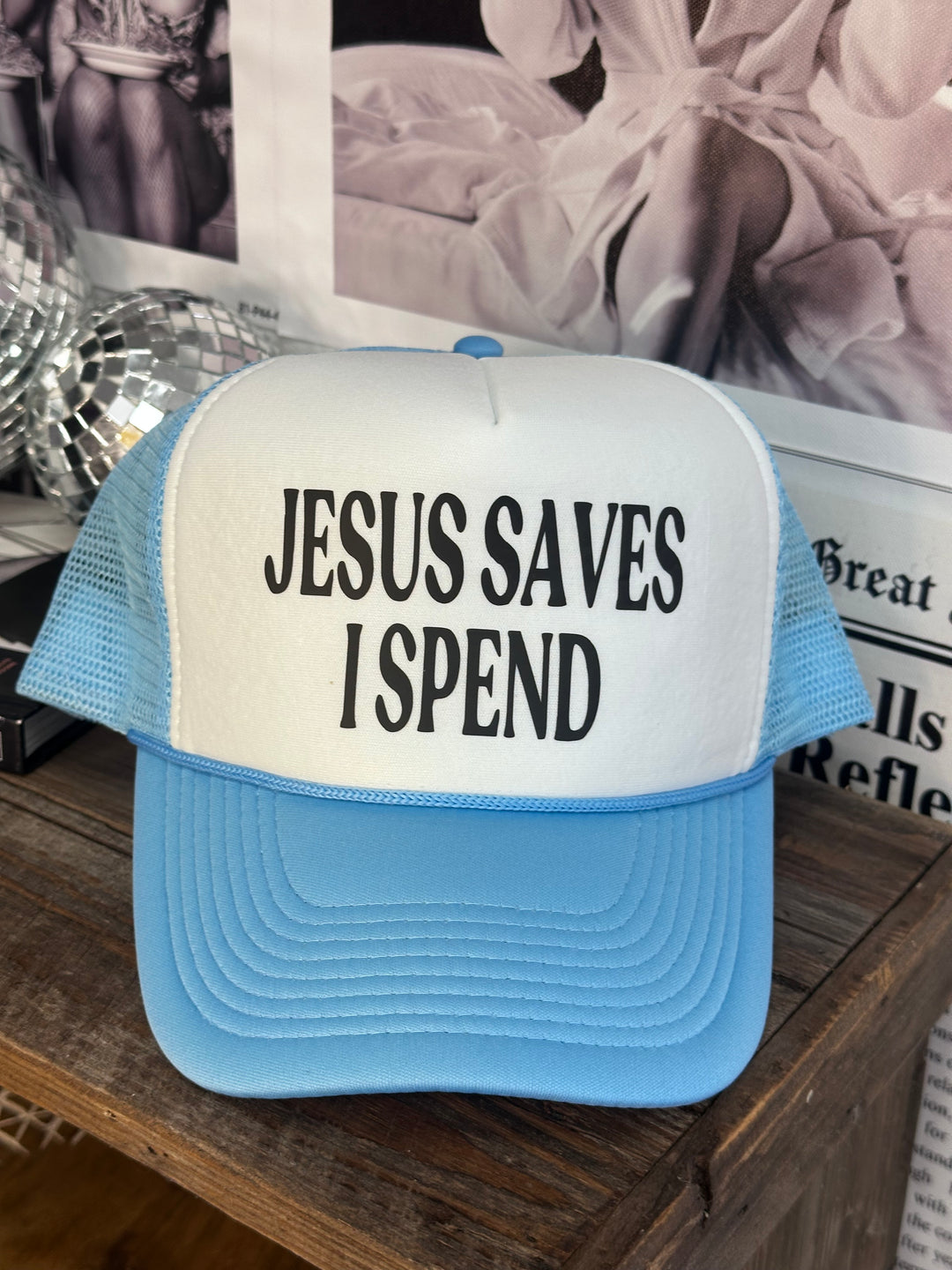 Jesus Saves I Spend Trucker Hat