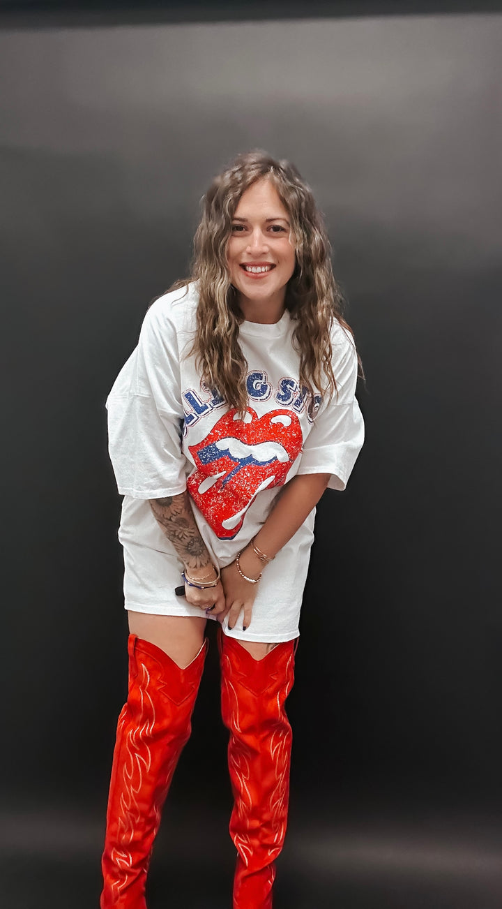 Rolling Stones Licensed Classic Graphic Print Dress
