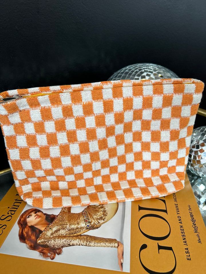 Checkered Cosmetic Pouch