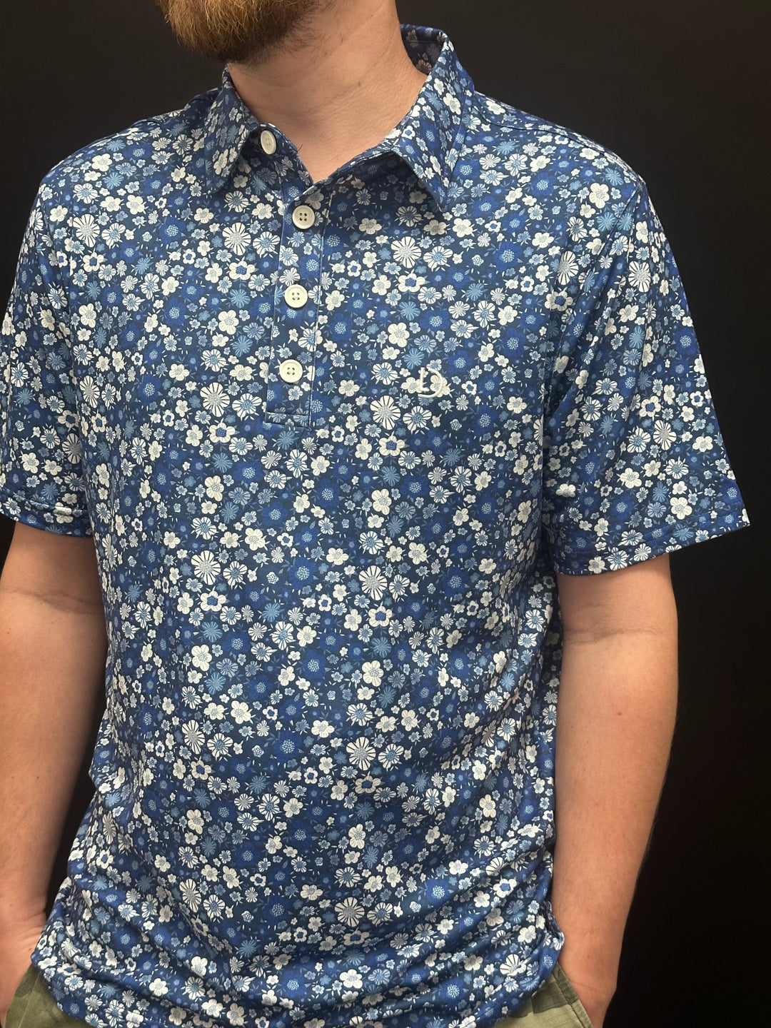 Blue Floral Polo