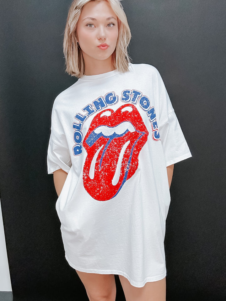 Rolling Stones Licensed Classic Graphic Print Dress