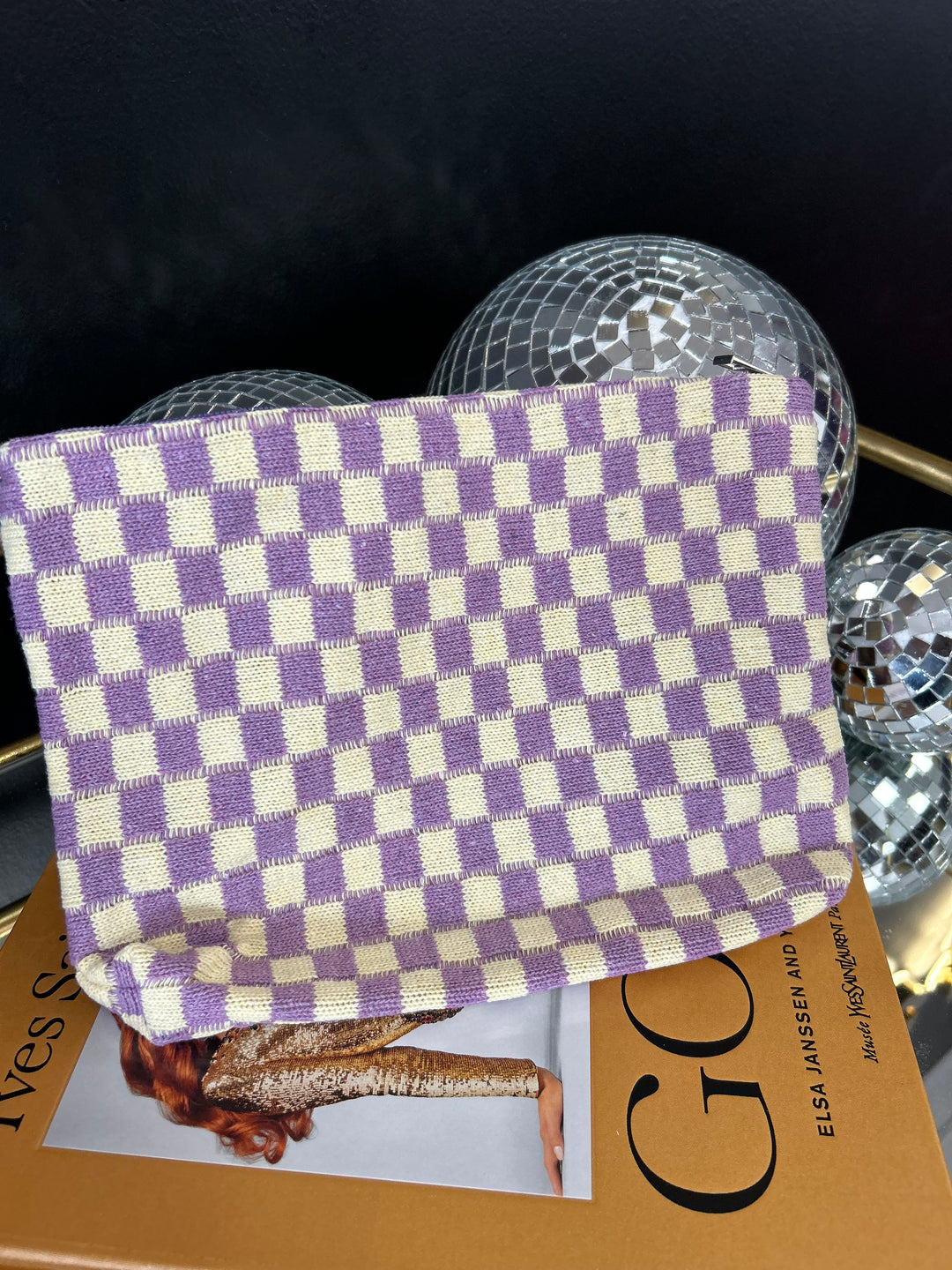 Checkered Cosmetic Pouch