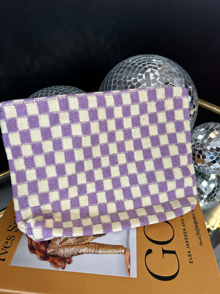 Checkered Cosmetic Pouch