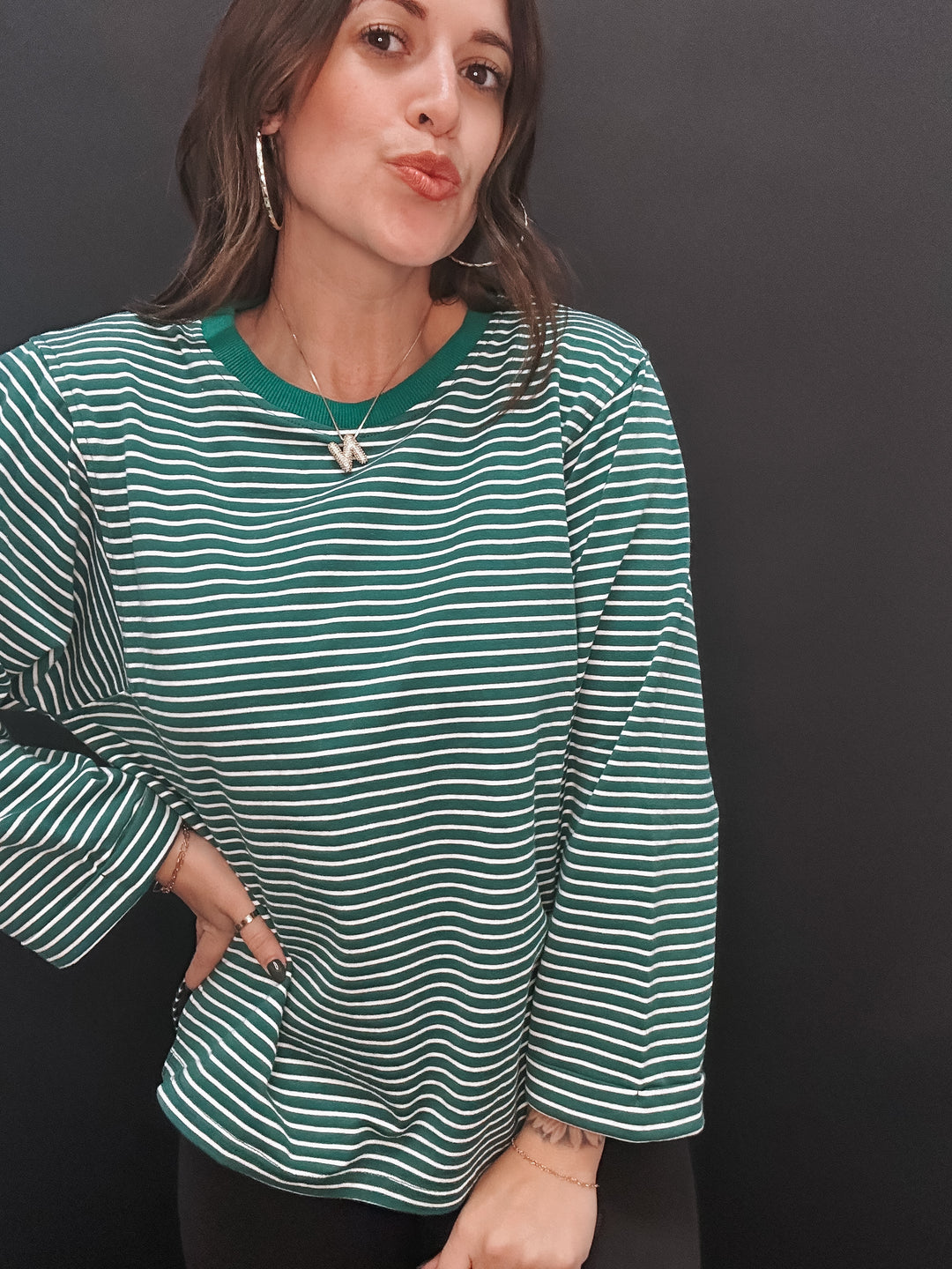 The Abby French Terry Stripe Top