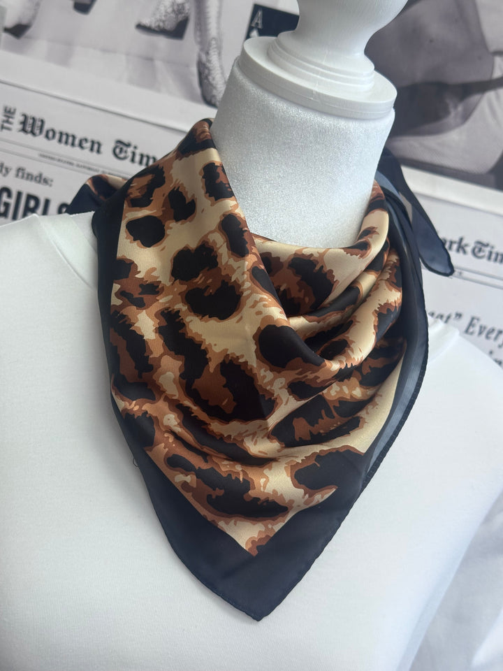 Leopard Print Silky Bandana