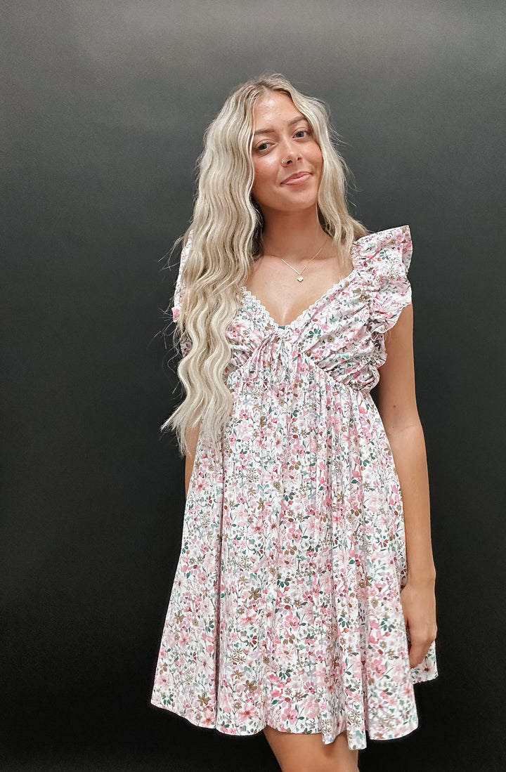 Mona Pink Floral Dress