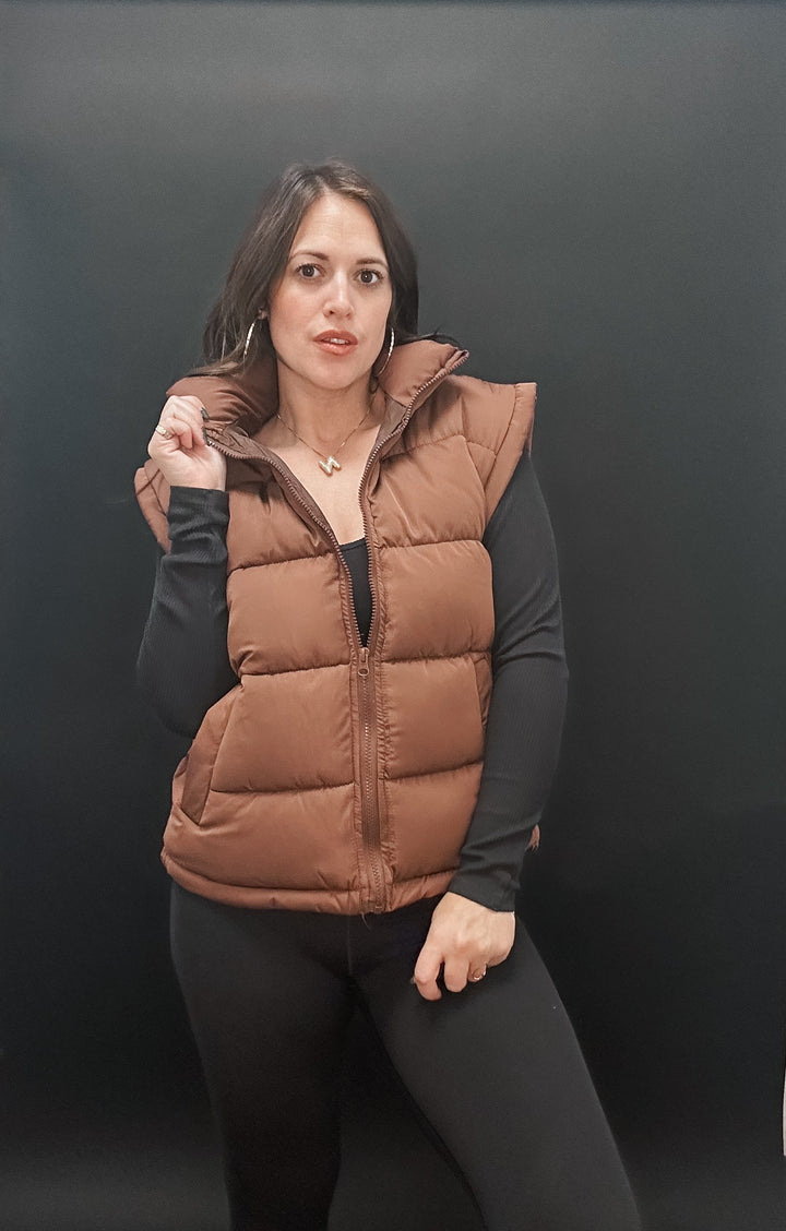 High Neck Casual Comfy Puffer Vest