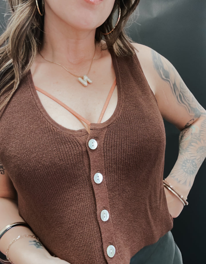 The Hannah Crop Sweater Vest