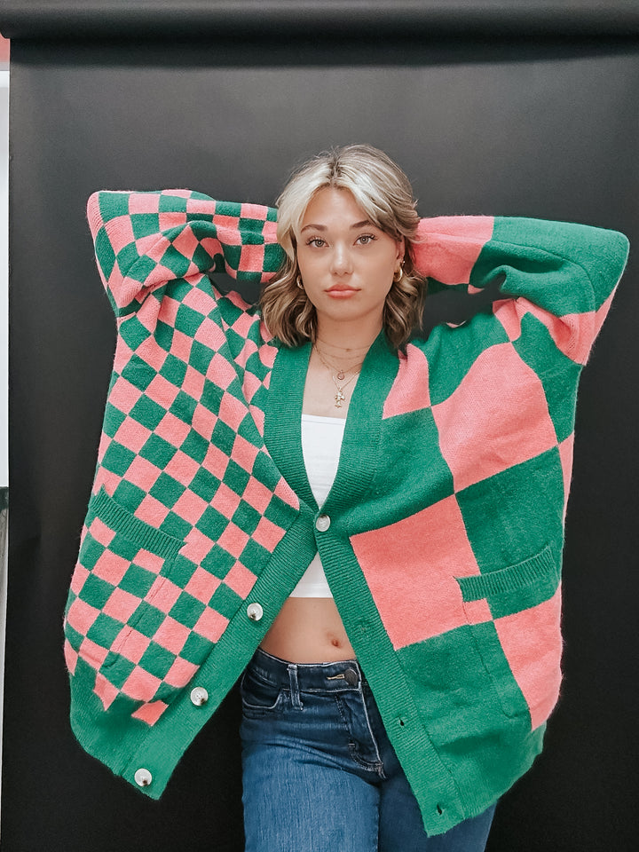 The Gracie Checkered Cardigan