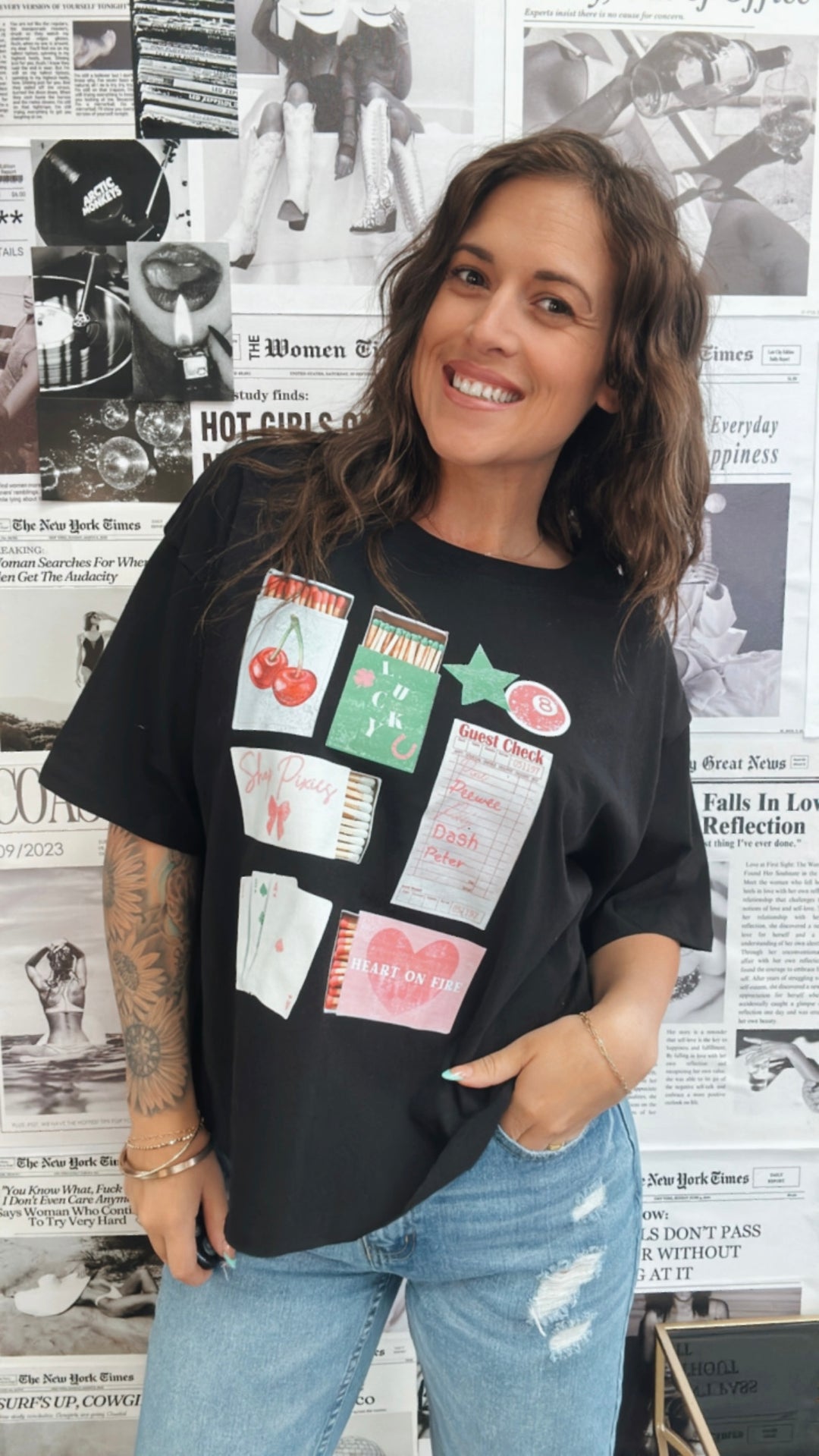 Lucky Matchbox Oversized Graphic Tee