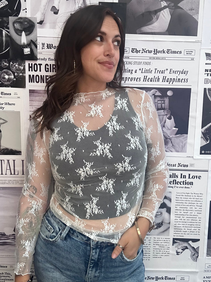 Lace Long Sleeve Top