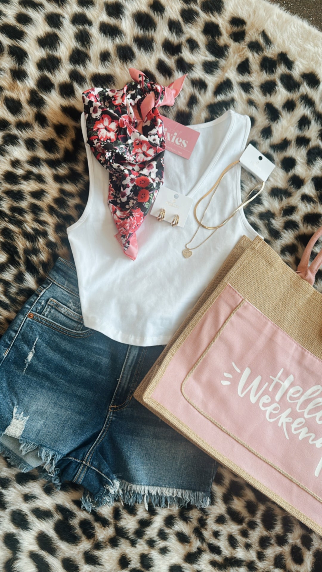 Flower Print Silky Feeling Bandana Scarf