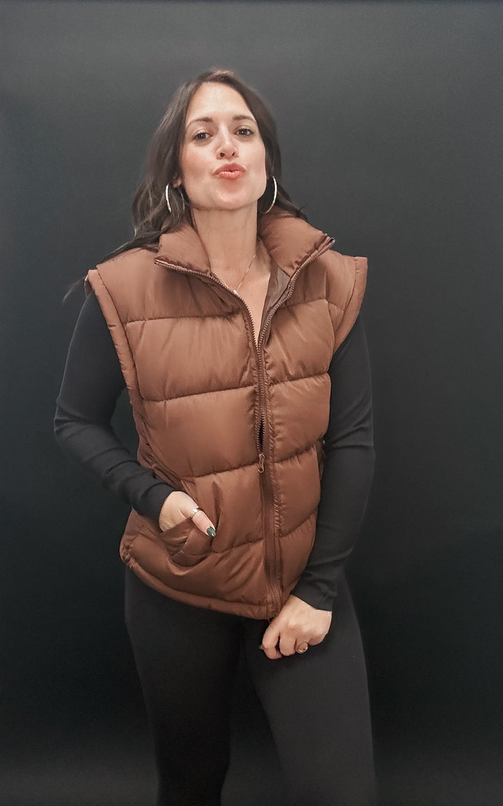 High Neck Casual Comfy Puffer Vest