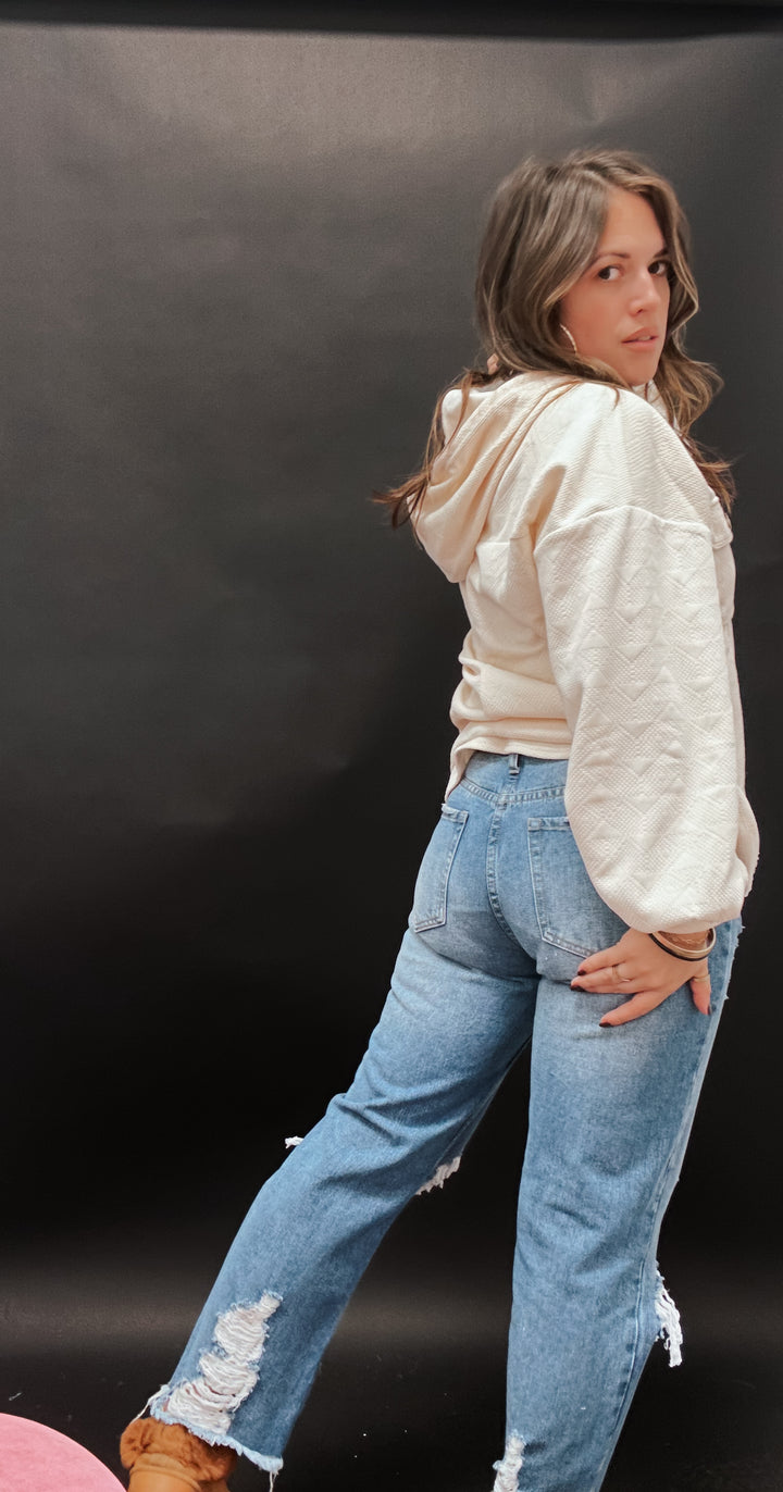 The Kenna Distressed Crop Jeans