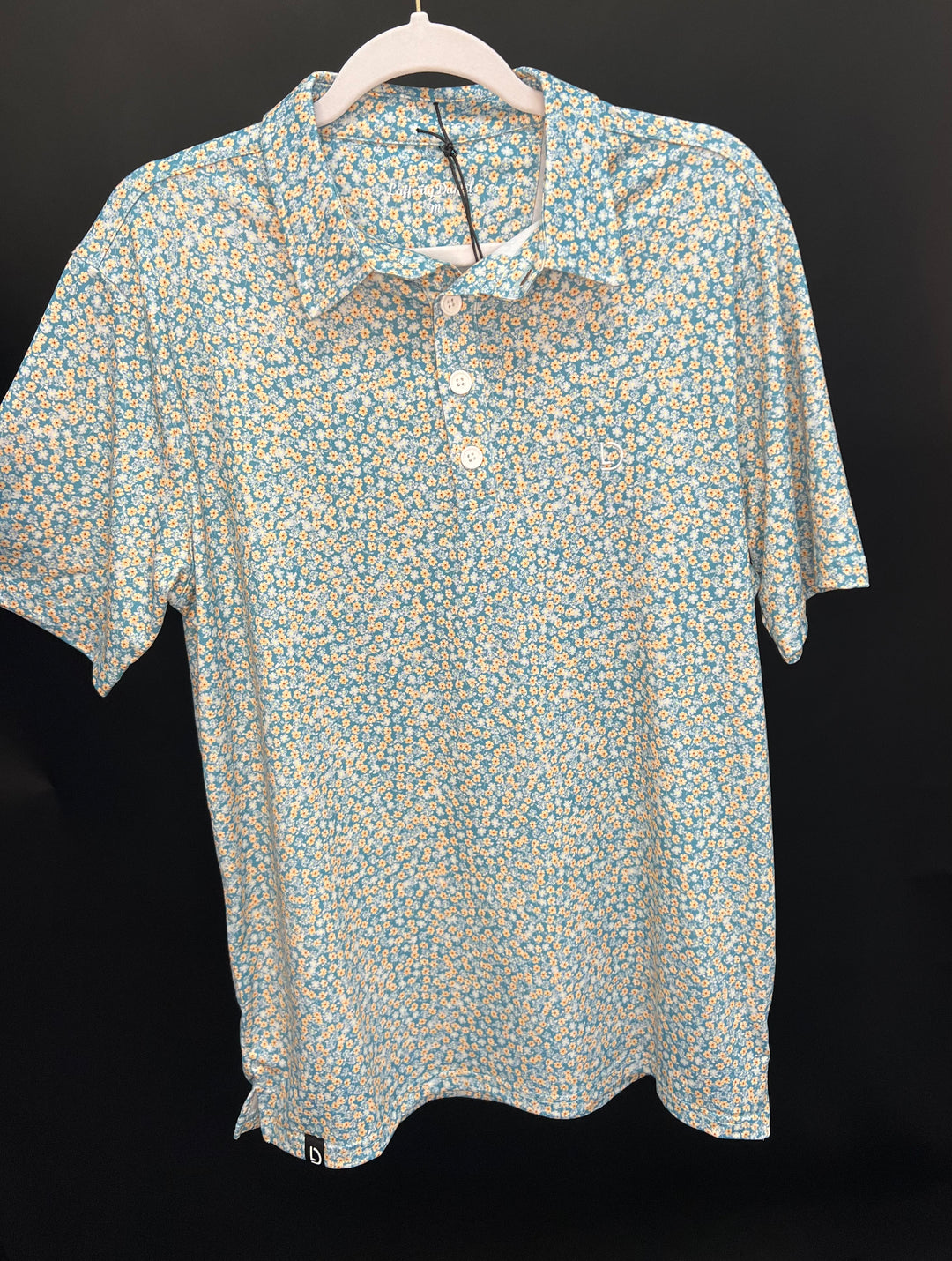 Teal Floral Polo