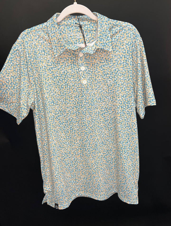 Teal Floral Polo