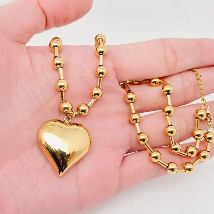 The Diva Heart Charm 18K Gold Necklace
