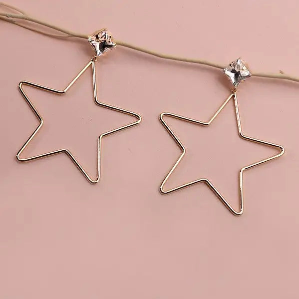 Rhinestone Star Drop Earrings