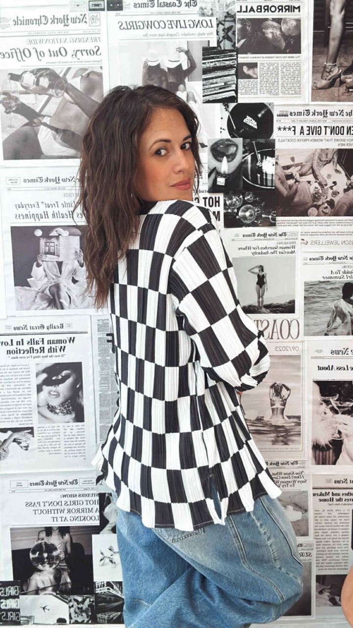 The Dani Checkered Plisse Top/Bottom