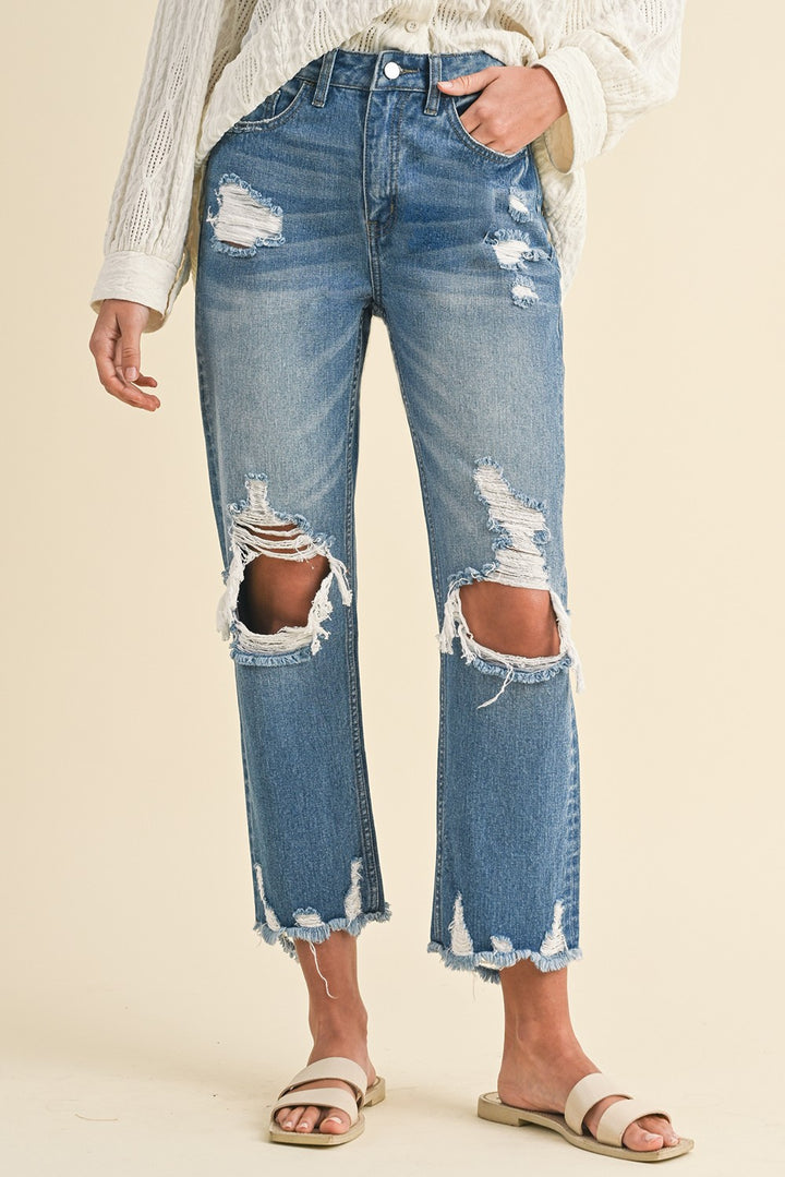 The Kenna Distressed Crop Jeans